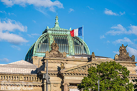 Photo : Coupole de la Bibliothèque nationale et universitaire de Strasbourg (BNU), Place de la Republique, Strasbourg, Bas-Rhin (67)