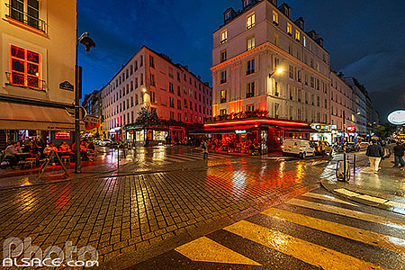 Photo : Rue de la roquette la nuit, Paris (75011)