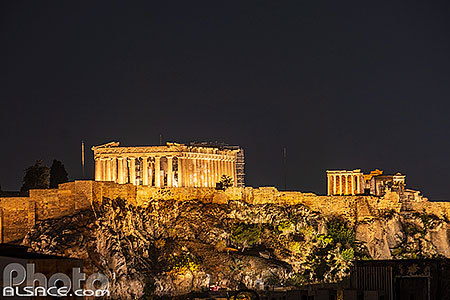 Photo : L'Acropole d'Athènes la nuit, Grèce, Attique, Grèce