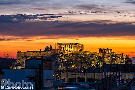 Photo : L'Acropole d'Athènes au crépuscule, Athènes, Grèce