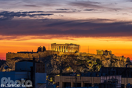 Photo : L'Acropole d'Athènes au crépuscule, Athènes, Grèce