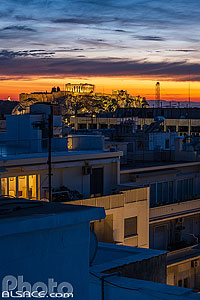 Photo : L'Acropole d'Athènes au crépuscule, Athènes, Grèce