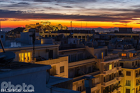 Photo : L'Acropole d'Athènes au crépuscule, Athènes, Grèce
