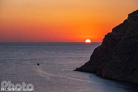 Photo : Coucher de soleil depuis l'île de Sifnos, Archipel des Cyclades, Grèce, Égée-Méridionale, Grèce